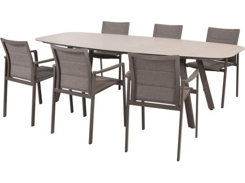 Manolo Cortina dining tuinset 240x103xH75 cm 7 delig keramiek terre