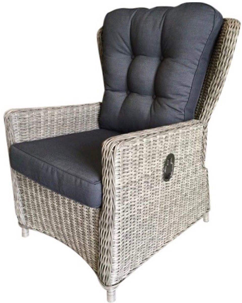 marina verstelbare lounge stoel natural kobo grey + royal dark