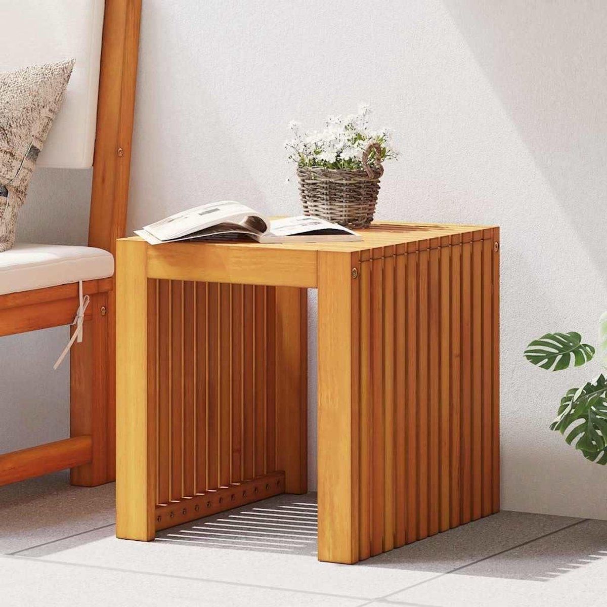 massief teakhouten tafel tuin bijzettafel buiten genieten
