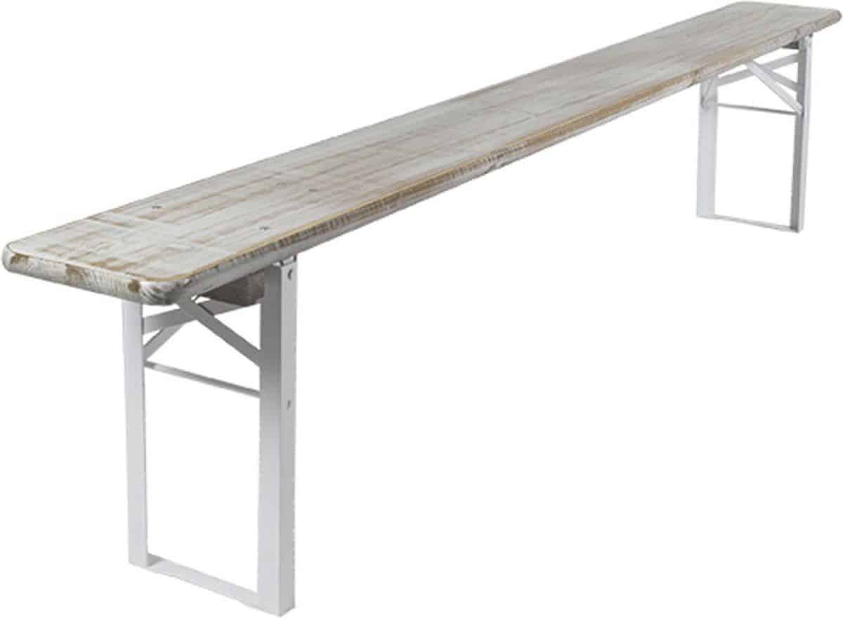 maximavida inklapbare picknickbank berlijn 200 x 25 cm whitewash