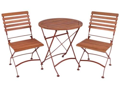 MaximaVida inklapbare ronde acacia bistroset Toscana 70 cm roestbruin