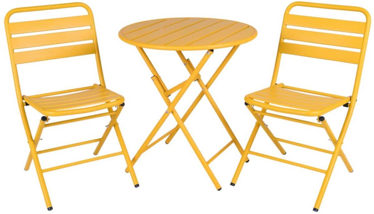 maximavida inklapbare ronde bistroset max okergeel 70 cm