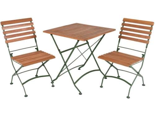 MaximaVida inklapbare vierkante acacia bistroset Toscana 70 cm olijfgroen