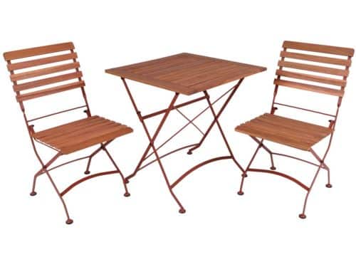 MaximaVida inklapbare vierkante acacia bistroset Toscana 70 cm roestbruin