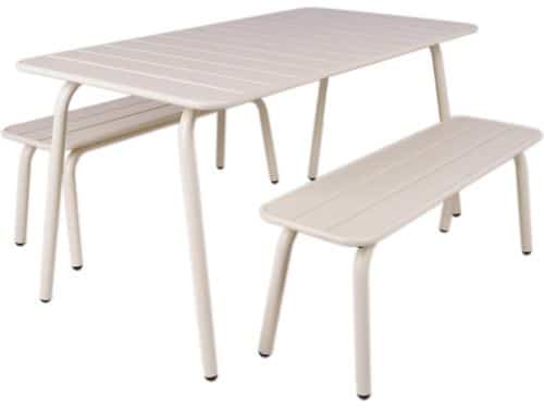 MaximaVida metalen picknickset Max 150 cm ivoor 3-delig