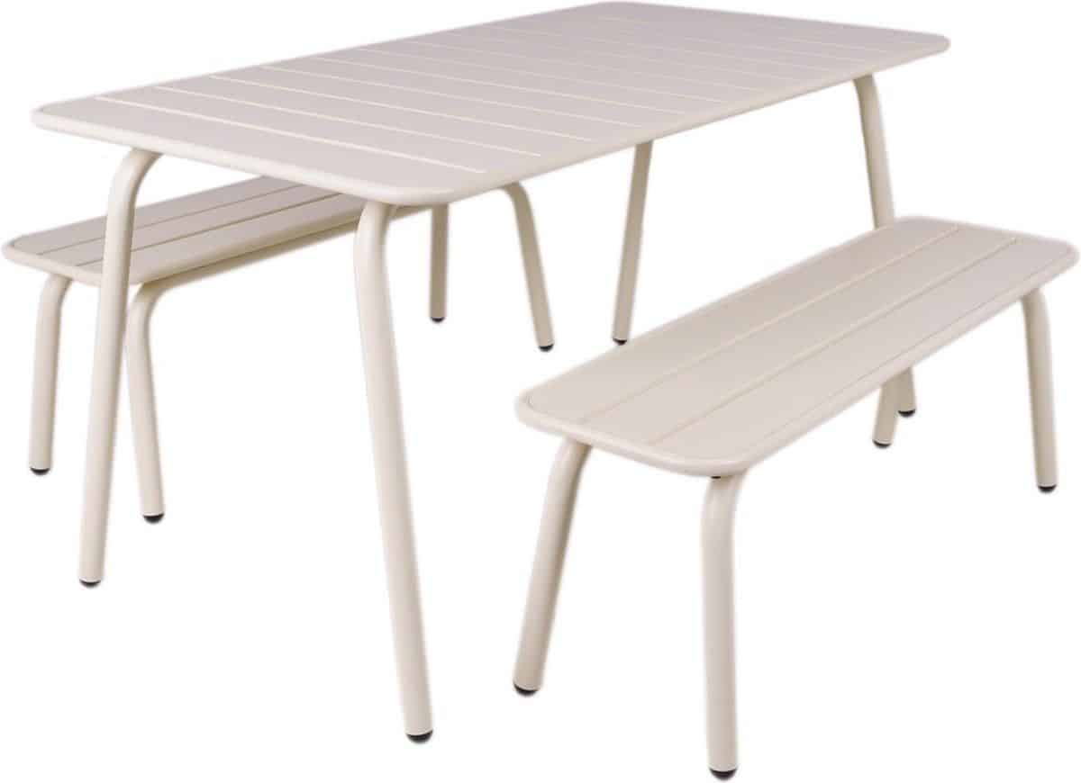 maximavida metalen picknickset max 150 cm ivoor 3 delig