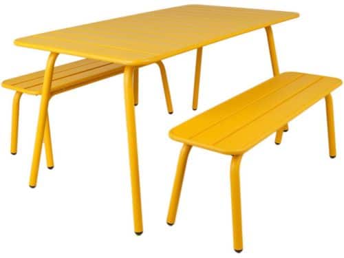 MaximaVida metalen picknickset Max 150 cm okergeel - 3-delig