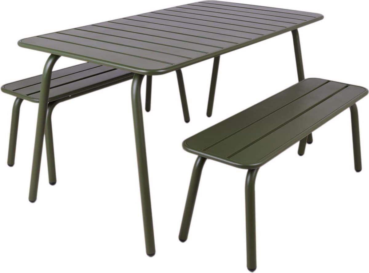 maximavida metalen picknickset max 150 cm olijfgroen 3 delig