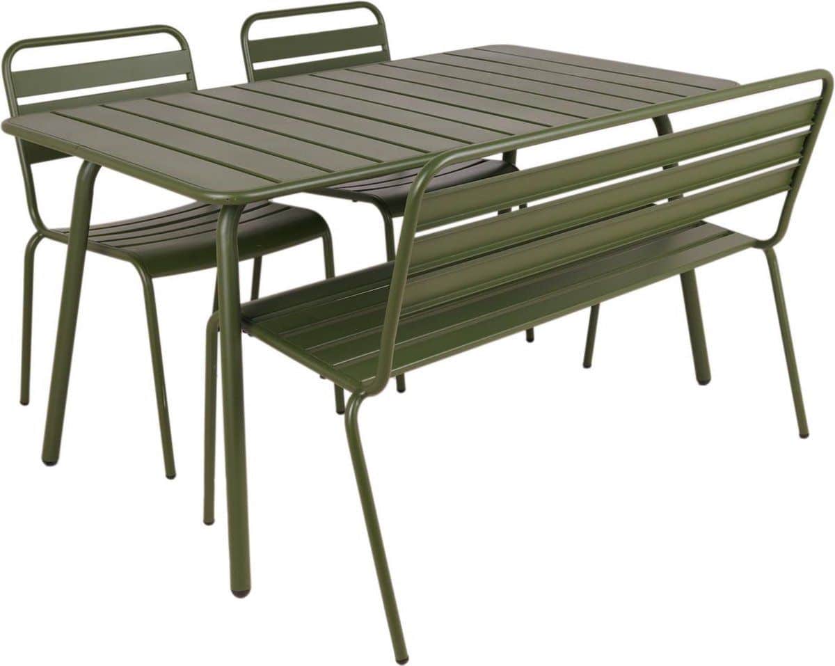 maximavida metalen tuinset max olijfgroen 150 cm 1 tafel