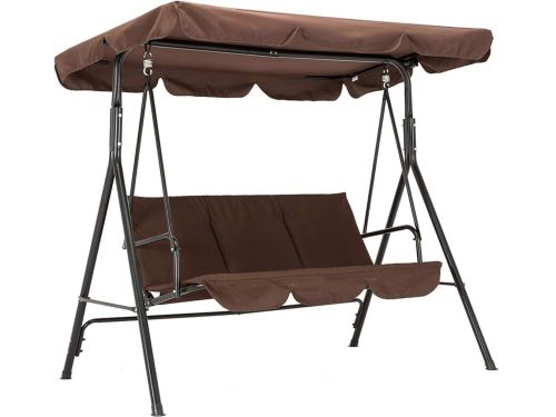 MCombo 3-zits Hollywood Swing Garden Lounger Swing Bench 8003 (bruin)