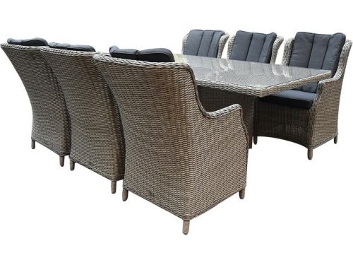 Menorca Darwin dining tuinset 220x100xH75 cm 7 delig grijs