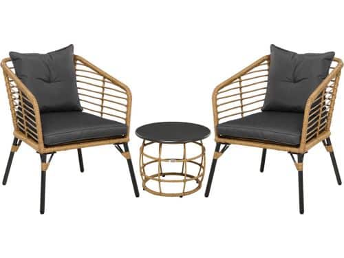 Merax Bistroset 3 Delig - 2 Rattan Tuinstoelen Met Kussens