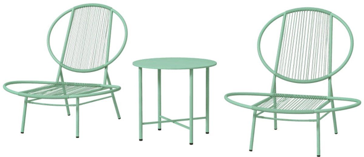 merax bistroset 3 delig 2 tuinstoelen en ronde tuintafel