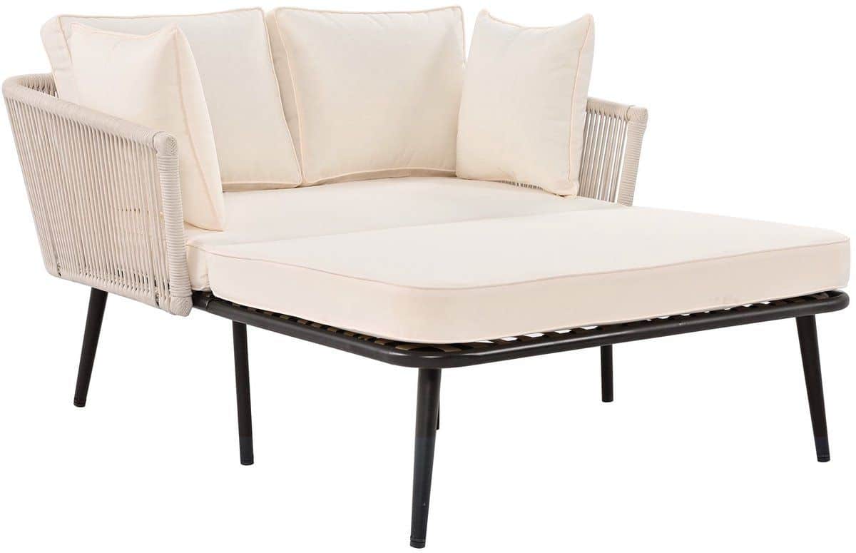 merax tuinbank 2 zits ligbed multifunctionele loungesofa tuinlounge