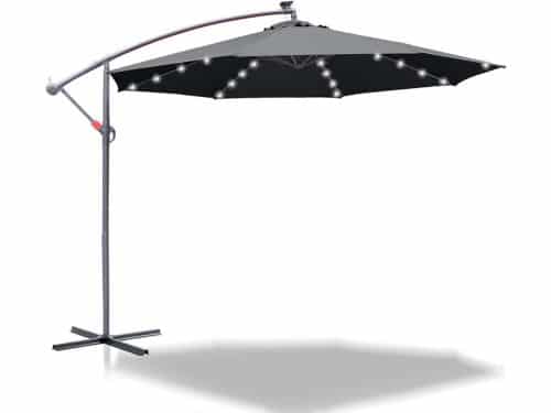 Met/zonder LED Solar zonparasol Ø 300/350 cm met zwengel