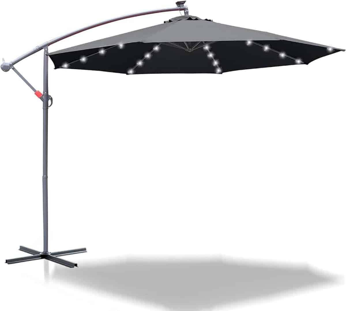 met/zonder led solar zonparasol Ø 300/350 cm met zwengel