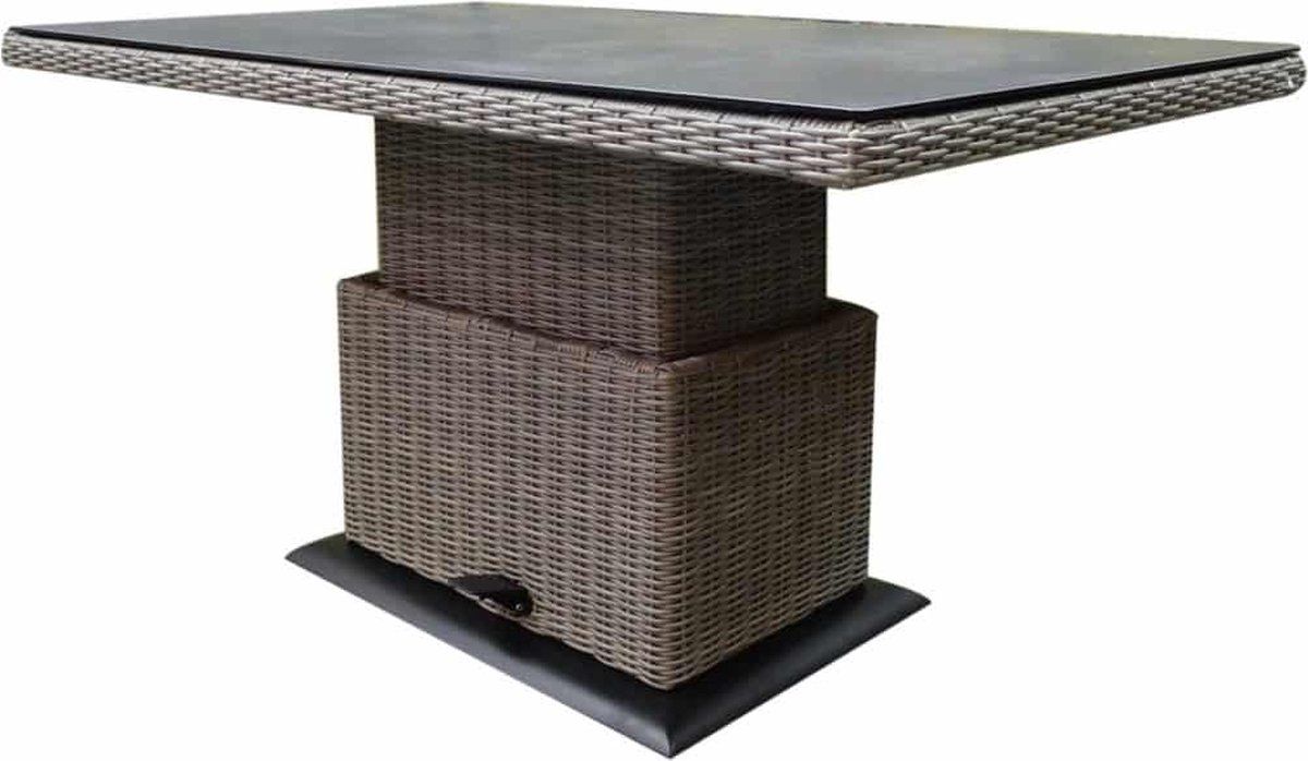 miami florida lounge diningtafel 140x85xh47 71 cm in hoogte verstelbaar grijs