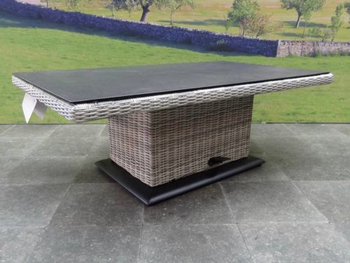 Miami lounge-diningtafel 130x75xH47-71 cm in hoogte verstelbaar antraciet