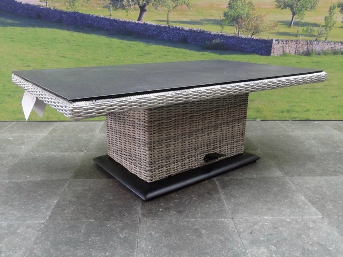 miami lounge diningtafel 130x75xh47 71 cm in hoogte verstelbaar antraciet