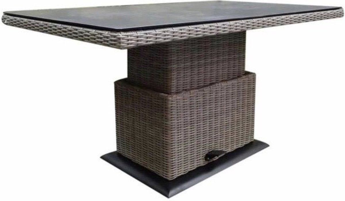 miami lounge diningtafel 130x75xh47 71 cm in hoogte verstelbaar grijs