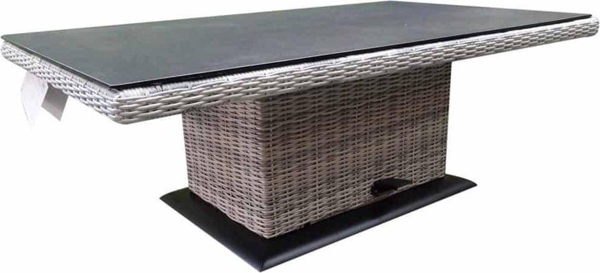 miami lounge diningtafel 160x90xh47 71 cm in hoogte verstelbaar grijs
