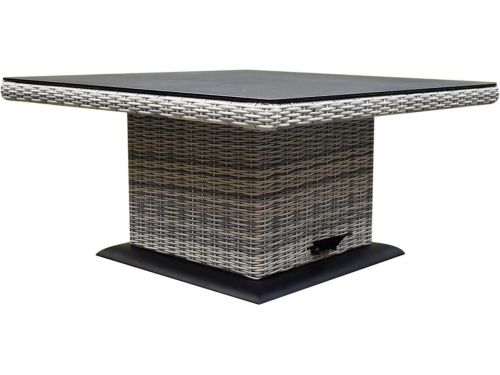 Miami lounge-diningtafel 90x90xH47-71 cm in hoogte verstelbaar wit grijs