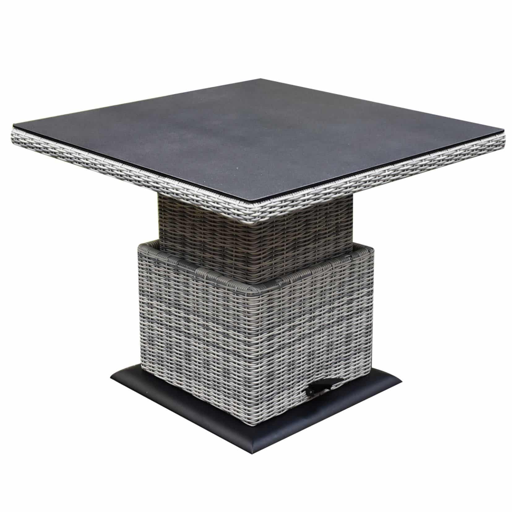miami lounge diningtafel 90x90xh47 71 cm in hoogte verstelbaar wit grijs