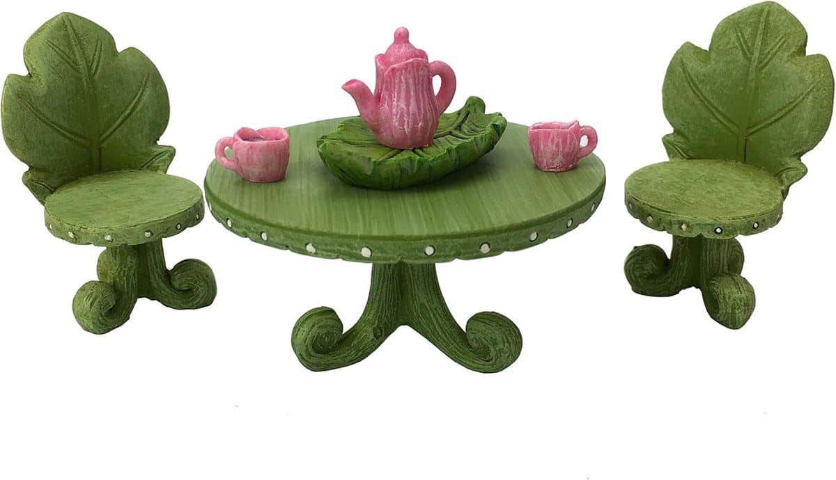miniatuur bistroset voor feeën en tuinwerpers complete theeset voor