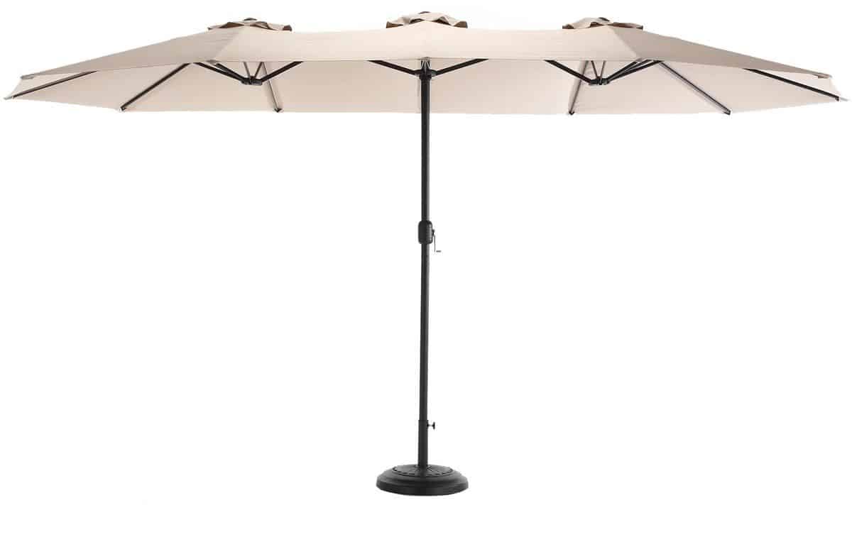 miryx stokparasol dubbele parasol rechthoekige tuinparasol 453x267cm