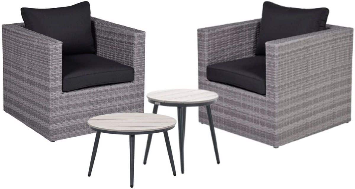 missoula balkonset 4 delige wicker loungeset