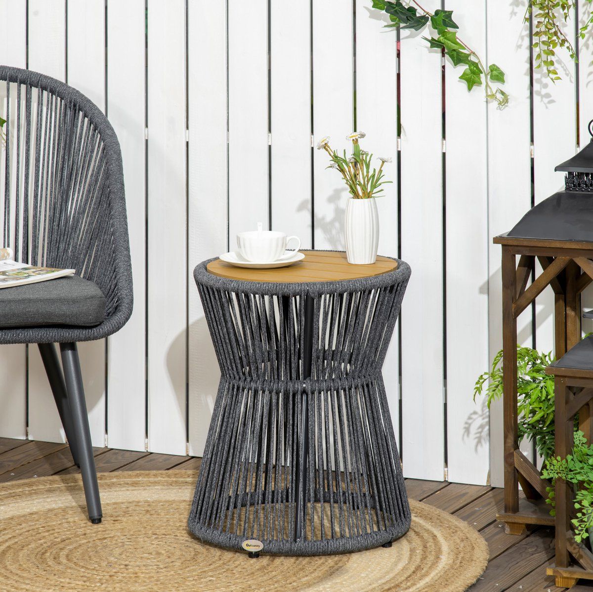 mivray bijzettafel ronde bistrotafel met verstelbare voeten voor balkon