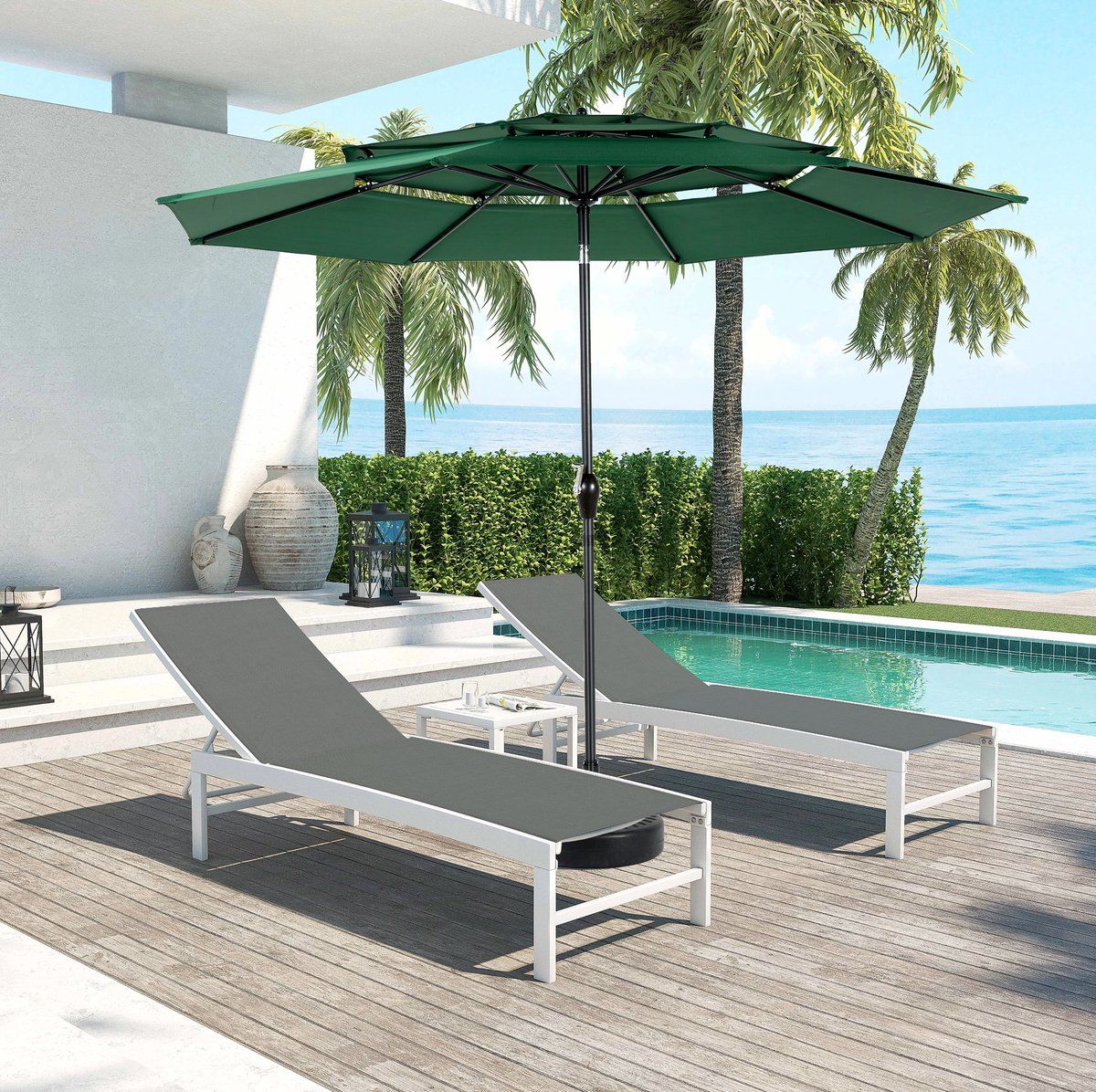 mivray parasol 294 cm kantelbaar met zwengel staal