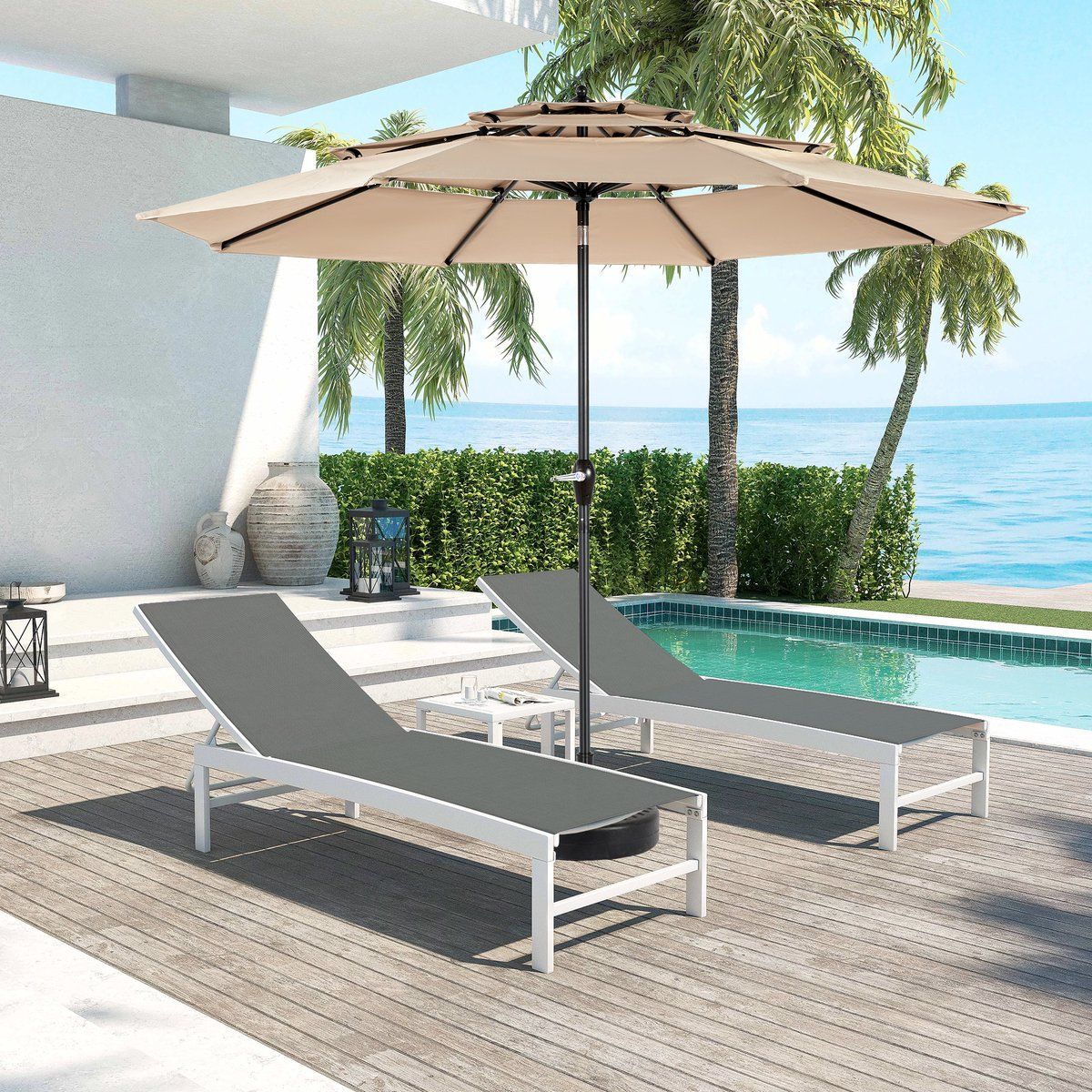 mivray parasol 3 laags ventilerend en kantelbaar Ø294 x