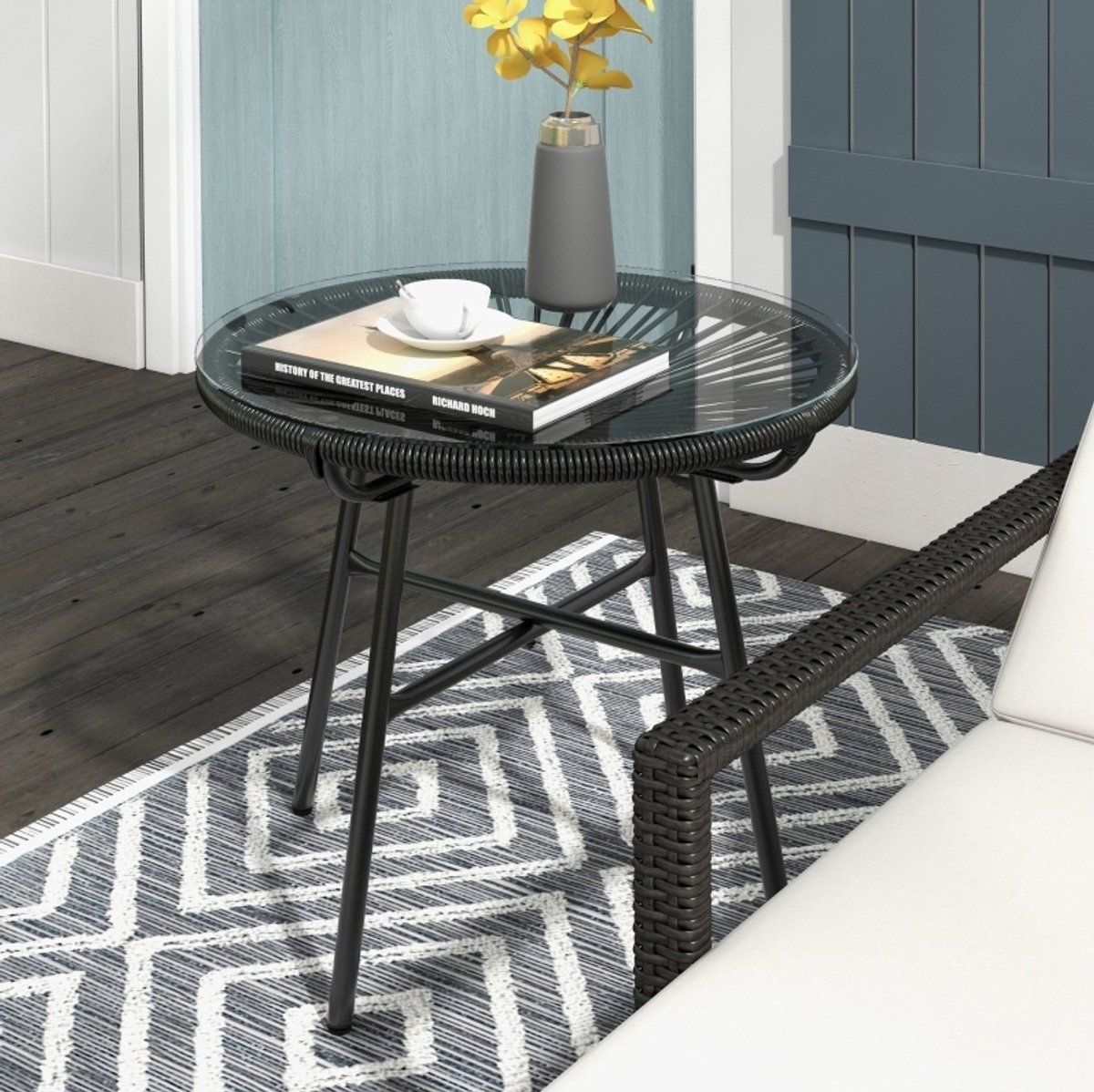 mivray tuintafel boho bijzettafel voor tuin en balkon met