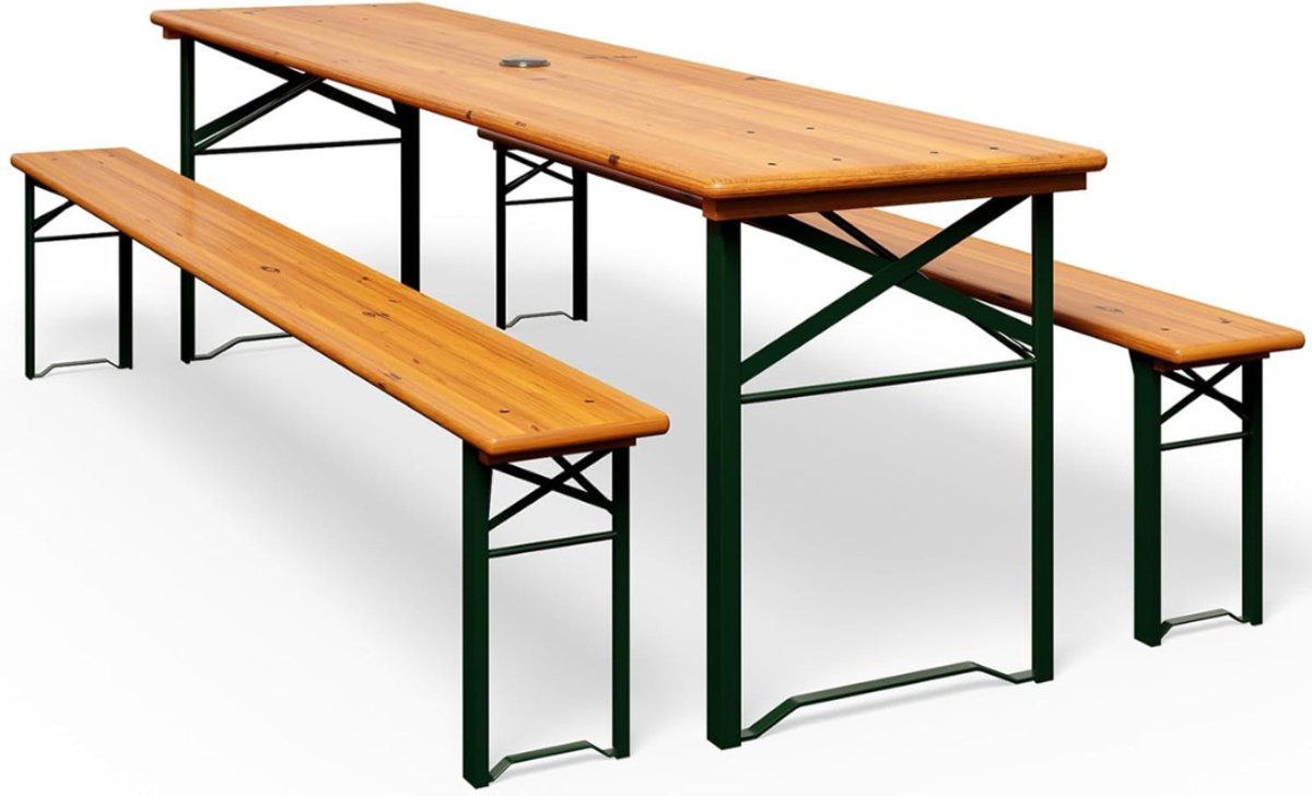 mmp® biertafel biertafels biertafelset 170x46x75cm bruin
