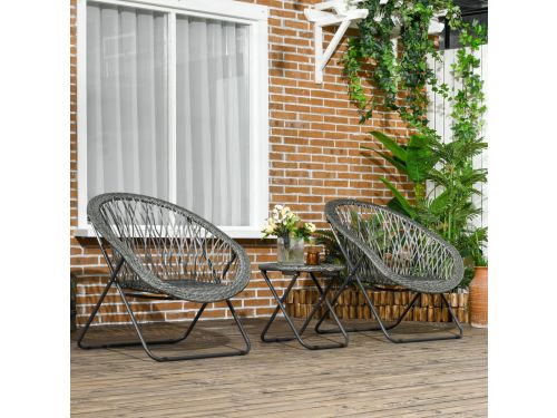 MODENUIT Bistroset 3-Delig - Klapbare Ronde Tafel En 2 Stoelen