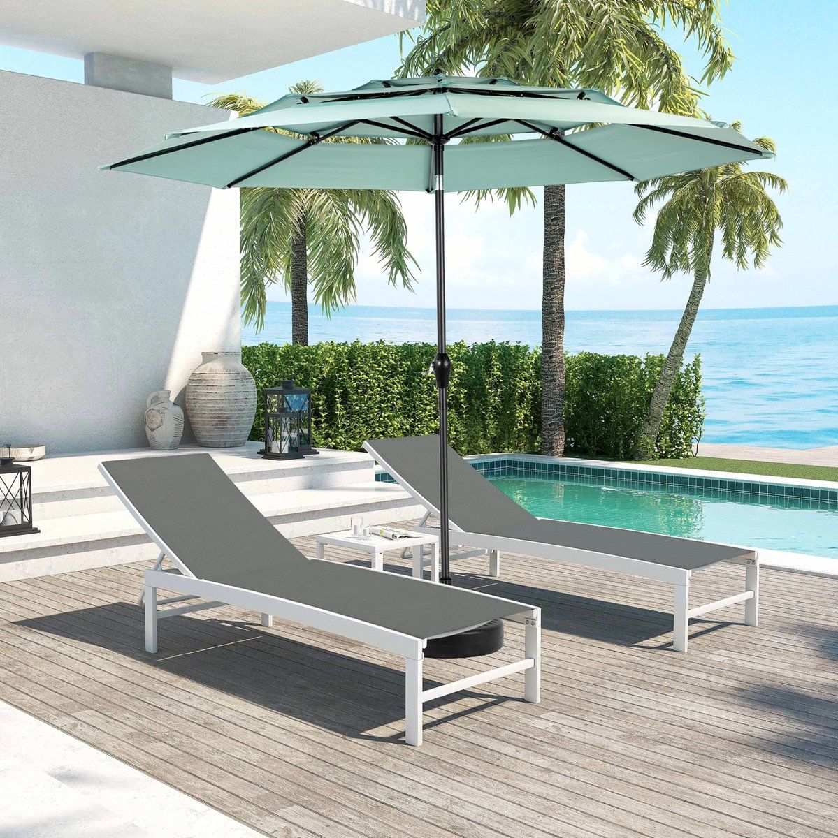 modenuit parasol 294,3 cm kantelbaar met zwengel