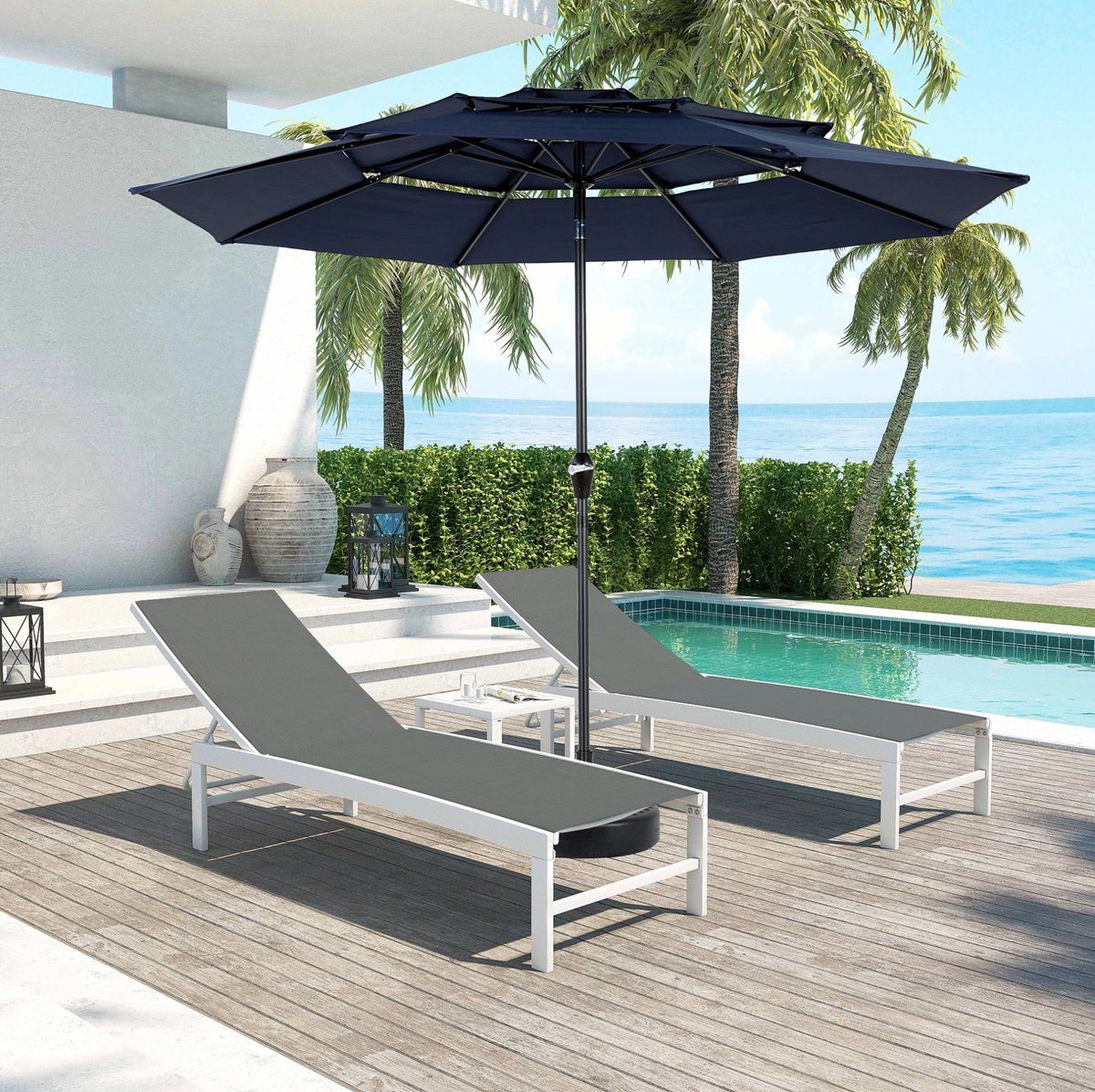 modenuit parasol 304,8 cm kantelbaar met zwengel