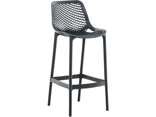 Moderne Barkruk met Rugleuning en Voetsteun - Kunststof