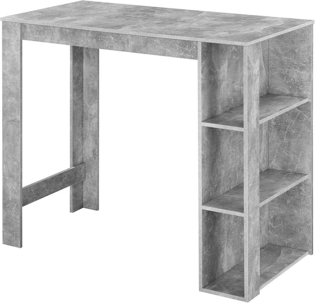 moderne bartafel met opbergrek en ruime tafelplaat 120×60 cm