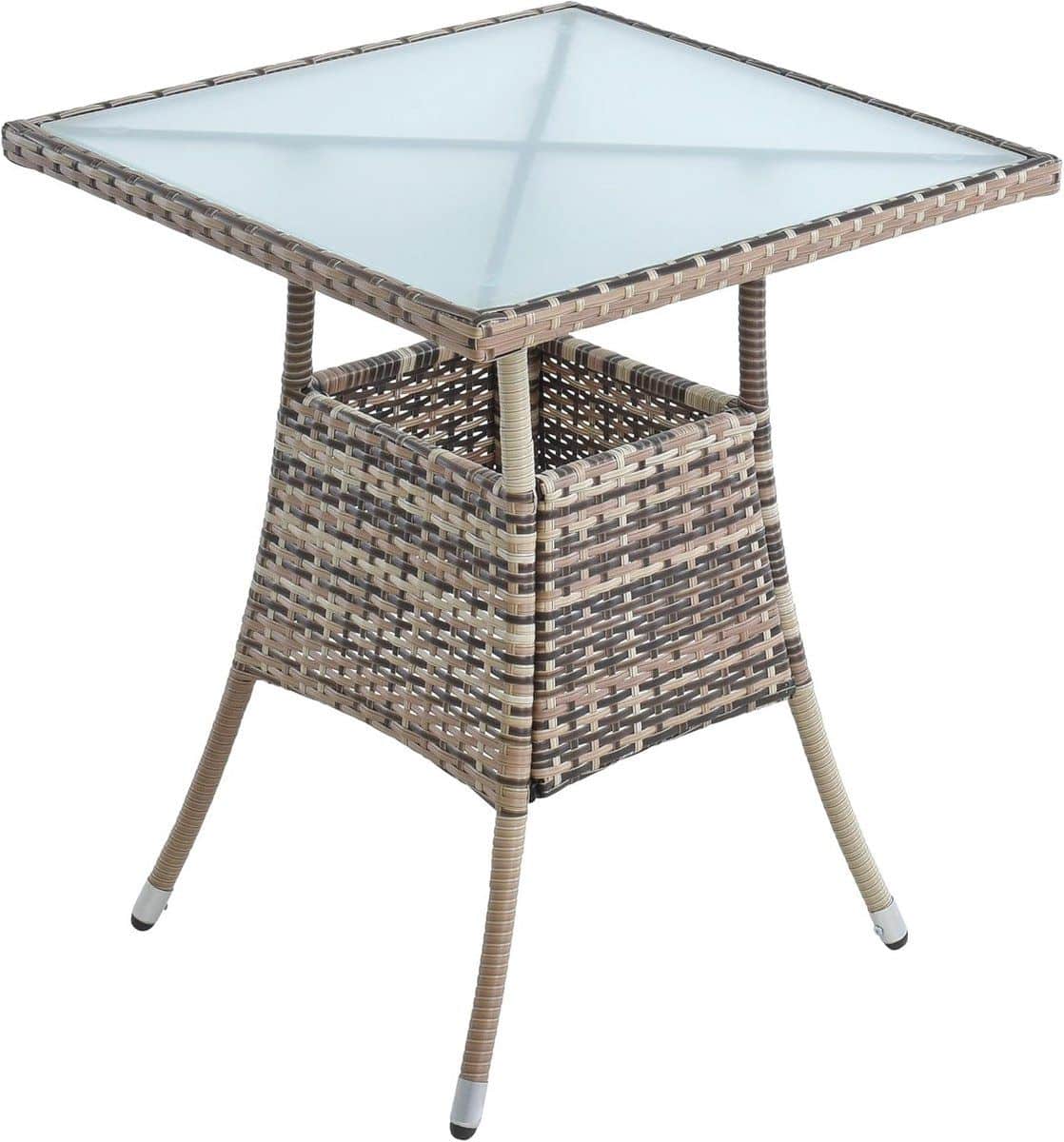 moderne polyrattan tuintafel 60×60 cm stylish bijzettafel voor tuin