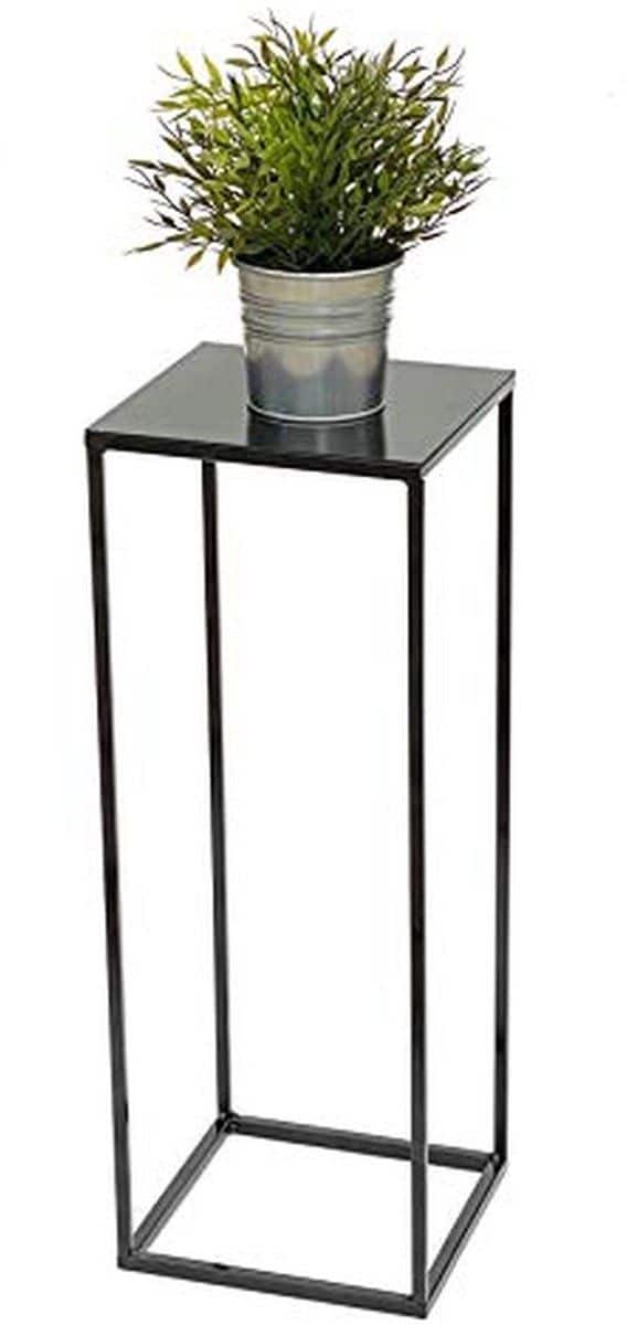 moderne zwarte bloemenkruk 62,5 cm hoog, bijzettafel en plantenstandaard