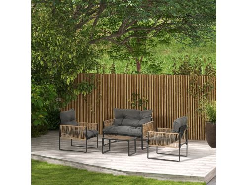 MODFU - 4-Delige Tuinset - Met Bank, 2 Stoelen En