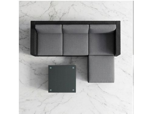 Modulaire Polyrotan Hoek Loungeset Tuinmeubelset voor 4-5 Personen met 3