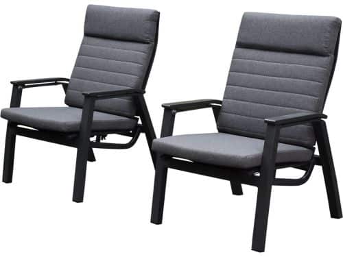 Monaco lounge balkonset 2 delig verstelbaar antraciet aluminium
