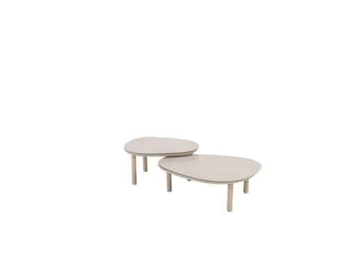 Monroe set van 2 coffee tafels latte printed keramiek 80x27 en 65x32 cm Taste - Taste