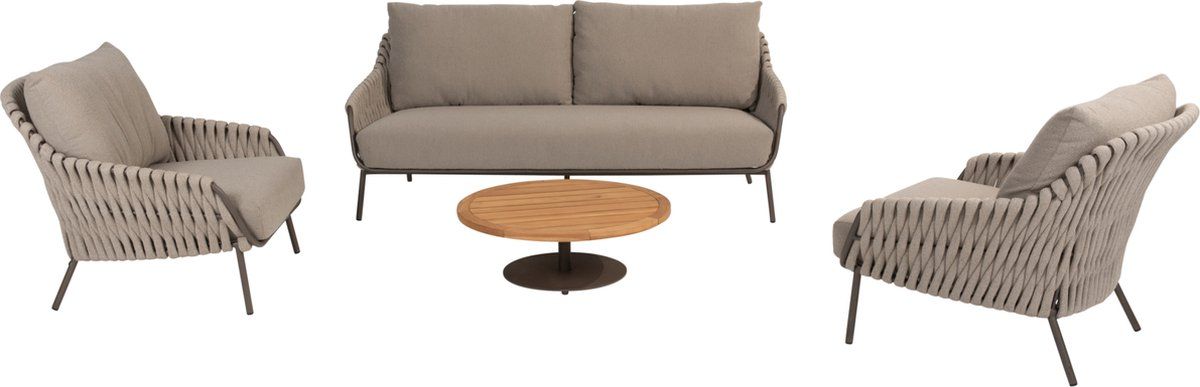 montera stoel bank loungeset 4 delig teak rope terre 4