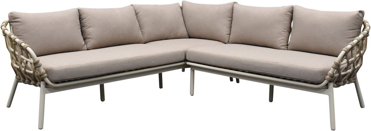 montreal hoekbank loungeset 2 delig taupe rope