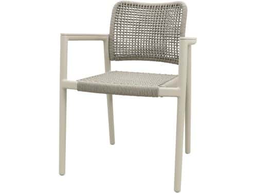 Moretti rope stapelbare dining tuinstoel - Mokka