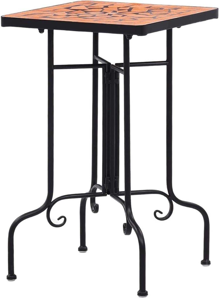 mozaïek bijzettafel plantentafel tuintafel buitenmeubilair weerbestendig mozaïekblad